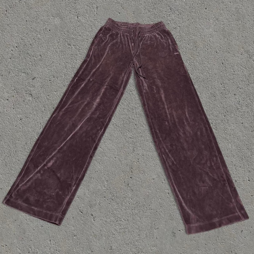 ❌SOLD❌ TNA Aritzia Brown Velour Straight-Leg Sweatpants - Picture 2 of 8